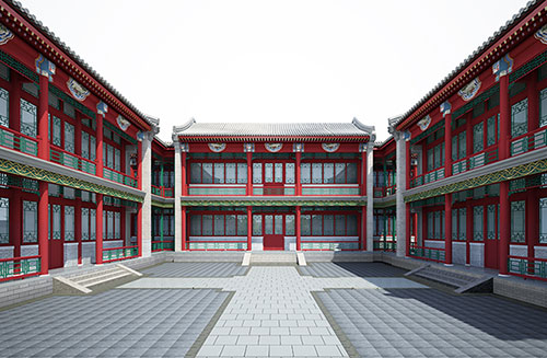 沙坪坝北京四合院设计古建筑鸟瞰图展示